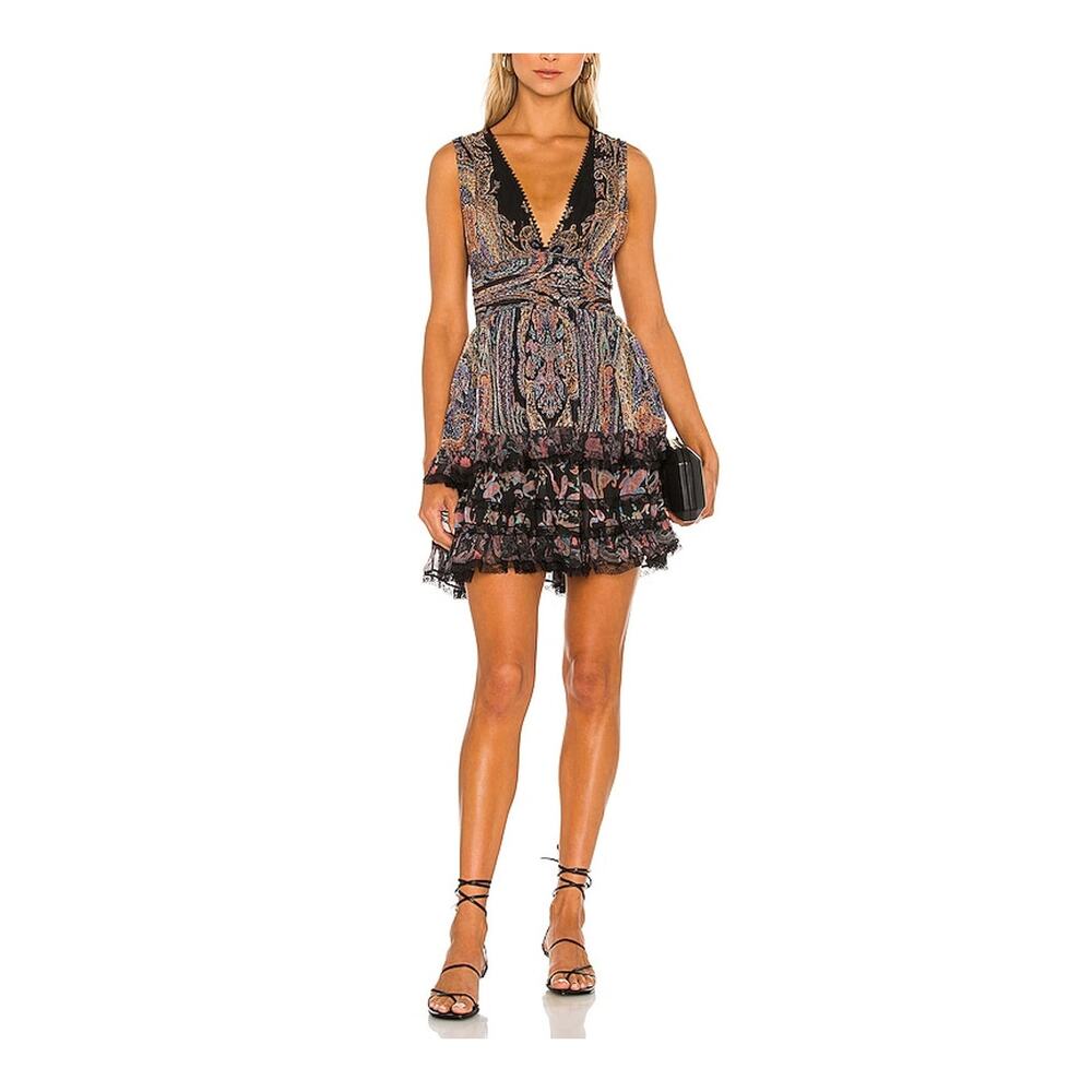 Rococo Sand 'Nott' Black Viscose Mini Dress Size S